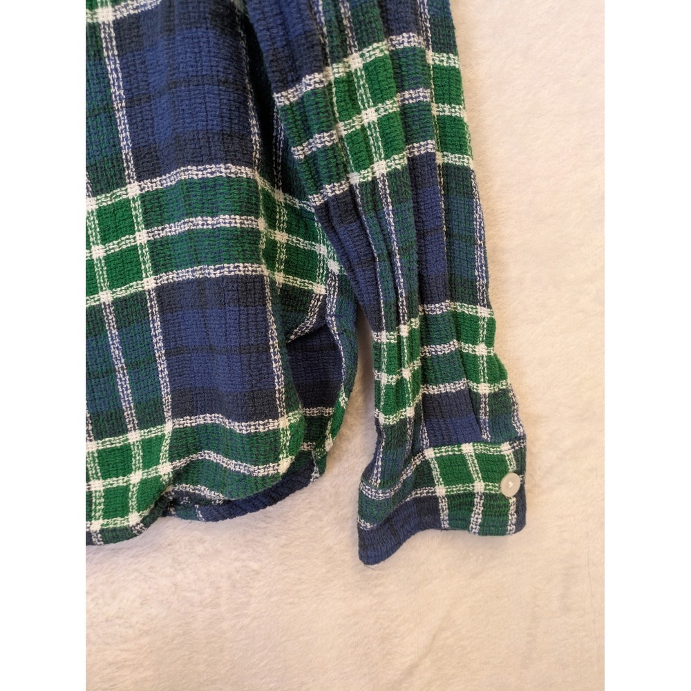 BDG Urban Outfitters Women's Size M Blue Green Plaid Flannel Button‎ Down Shirt - Picture 5 of 8